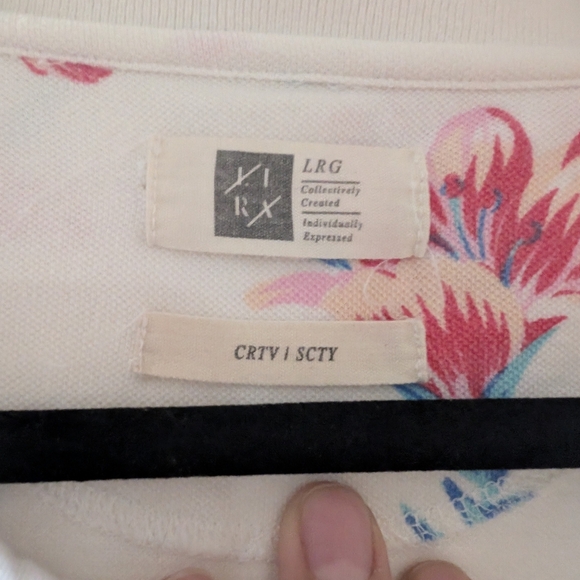 Floral White and Red Men's Shirt - Picture 2 of 4